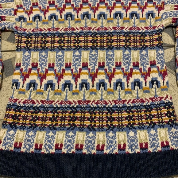 Vintage Cotton Blend Knit Pattern Crewneck Sweater - Picture 2 of 4